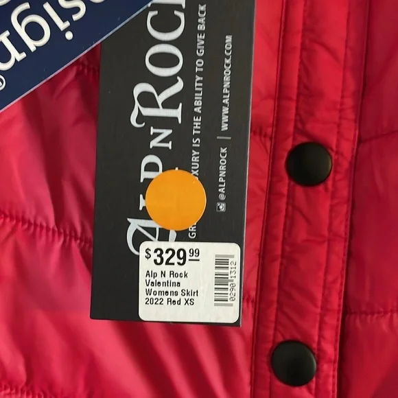 Alp N Rock Valentina Puffer Mini Skirt Women’s Size XS Primaloft Outdoor Red NWT - Picture 11 of 12